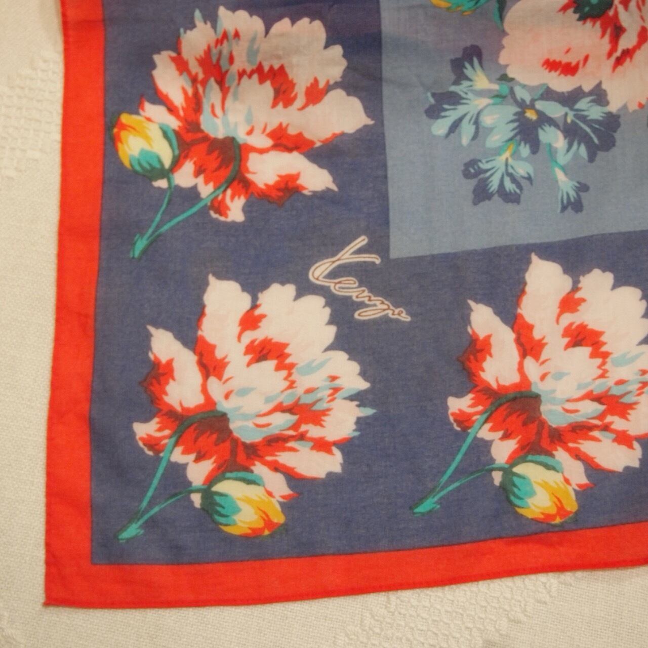 KENZO花柄コットン大判スカーフ | Boutique888