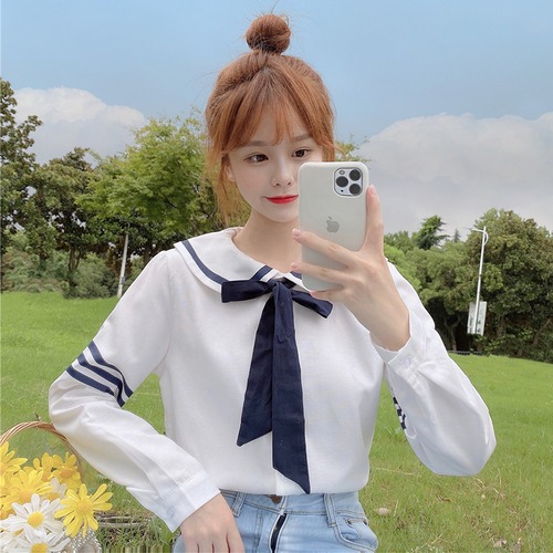 ✞ リボンロング白シャツブラウス ホワイト 長袖 スウィート ✞ゴスロリ SM ミリ 甘ロリ クラロリ 和ロリ エレガント 黒ロリ 姫ロリ 華ロリ BB-BB6419945251