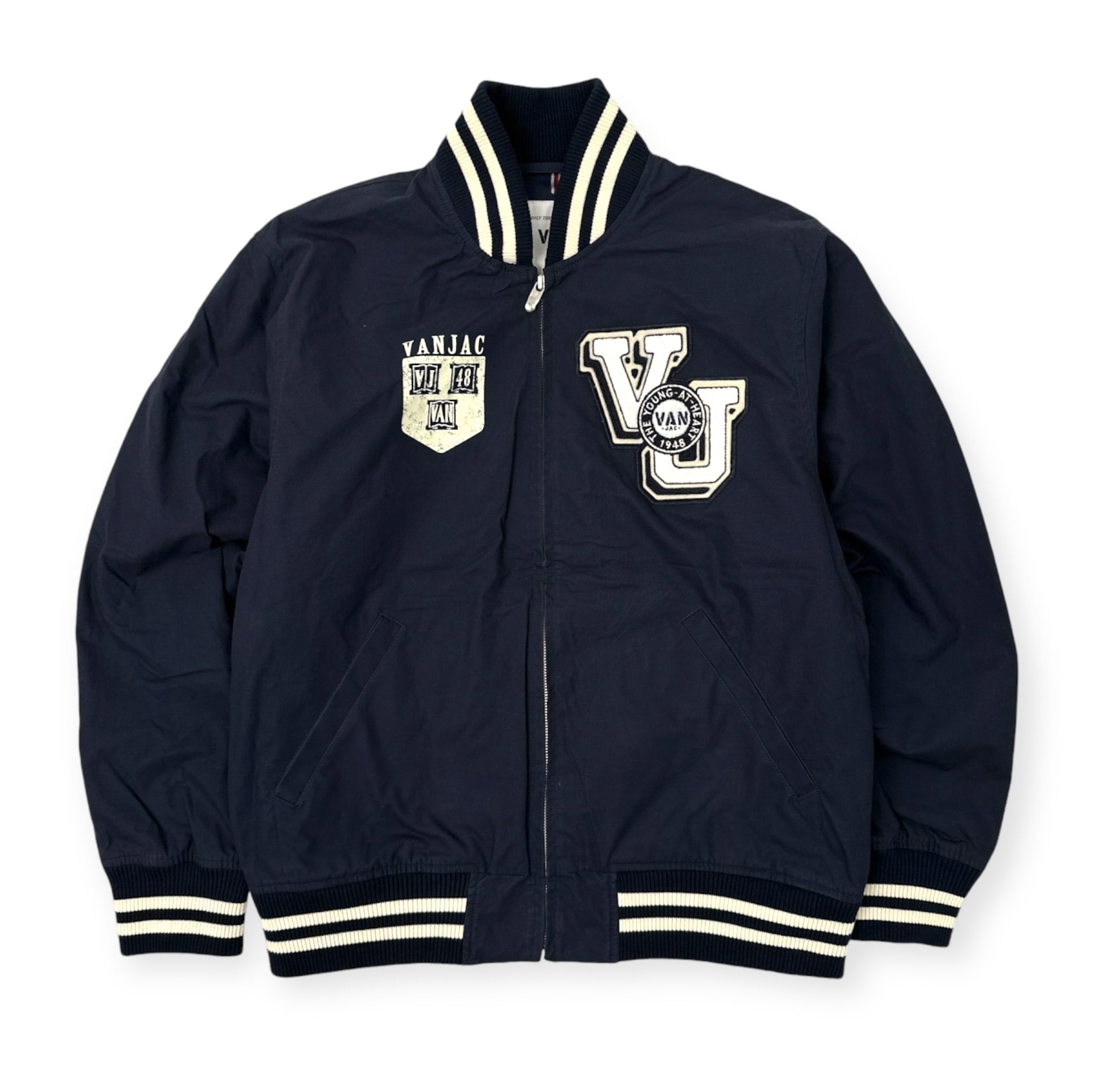 VAN JAC ヴァンヂャケット BIGワッペン&刺繍ロゴ 裏ストライプ  