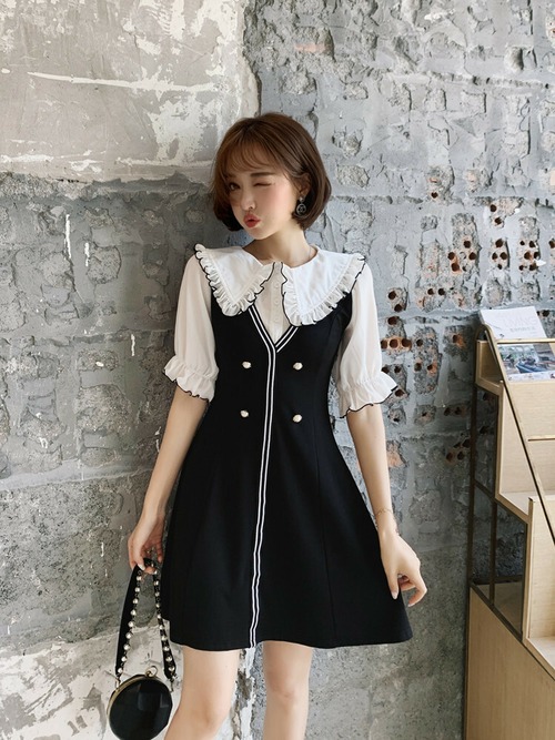 韓国ファッション ミドル ドレス ワンピース チュニック 新作 令和夏 レディース SALE
