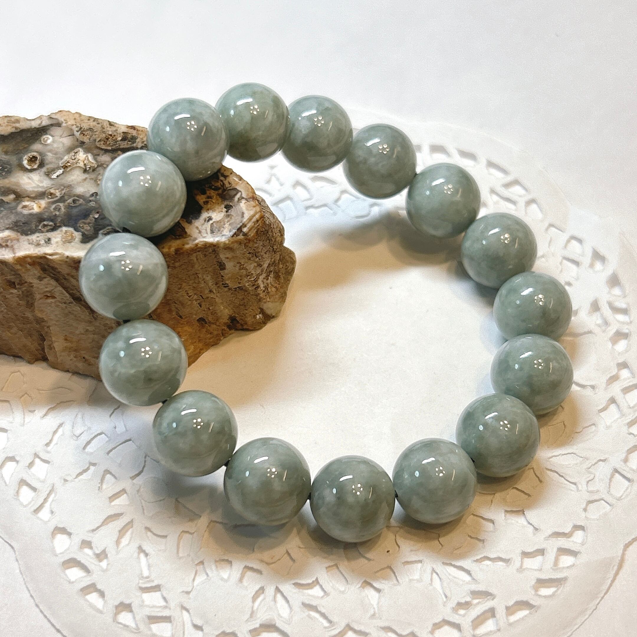 18063】翡翠 12㎜ ブレスレット ヒスイ ジェード ジェダイド jade