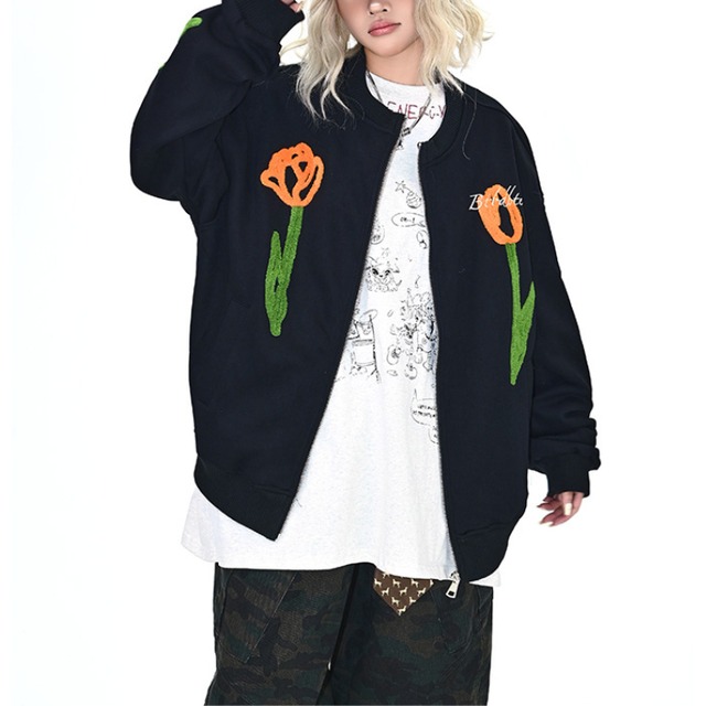 flower design blouson　フラワーデザインブルゾン　J1235