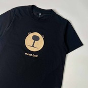 mont-bell モンベル ベアー デザイン 半袖 Tシャツ XS/ブラック メンズ アウトドア #1114477