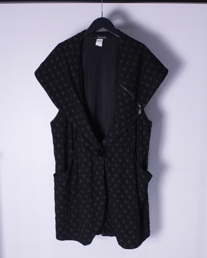 【Caka BLACK】"変形" Square Pattern Vintage Loose Vest
