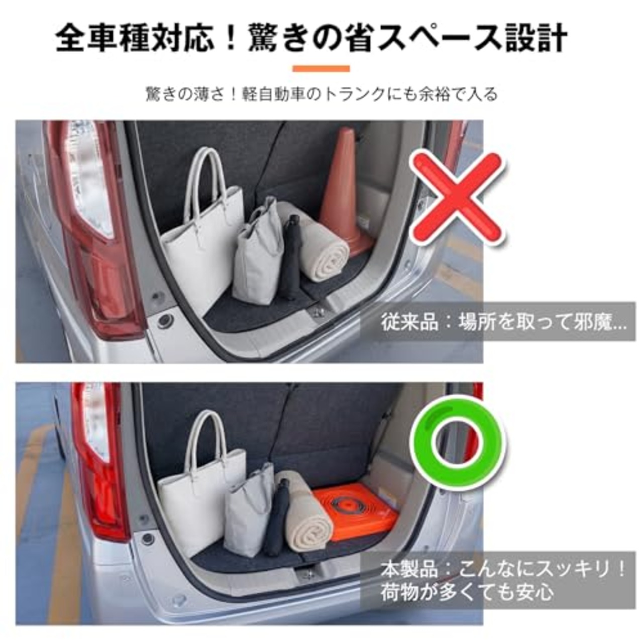 GUARDLEAD 折りたたみカラーコーン 高さ450mm 伸縮式コーン PP 三角コーン 反射材付 高視認性 駐車禁止 コーン 駐車場 安全警告 軽量 持運び/設置簡単 4個セット