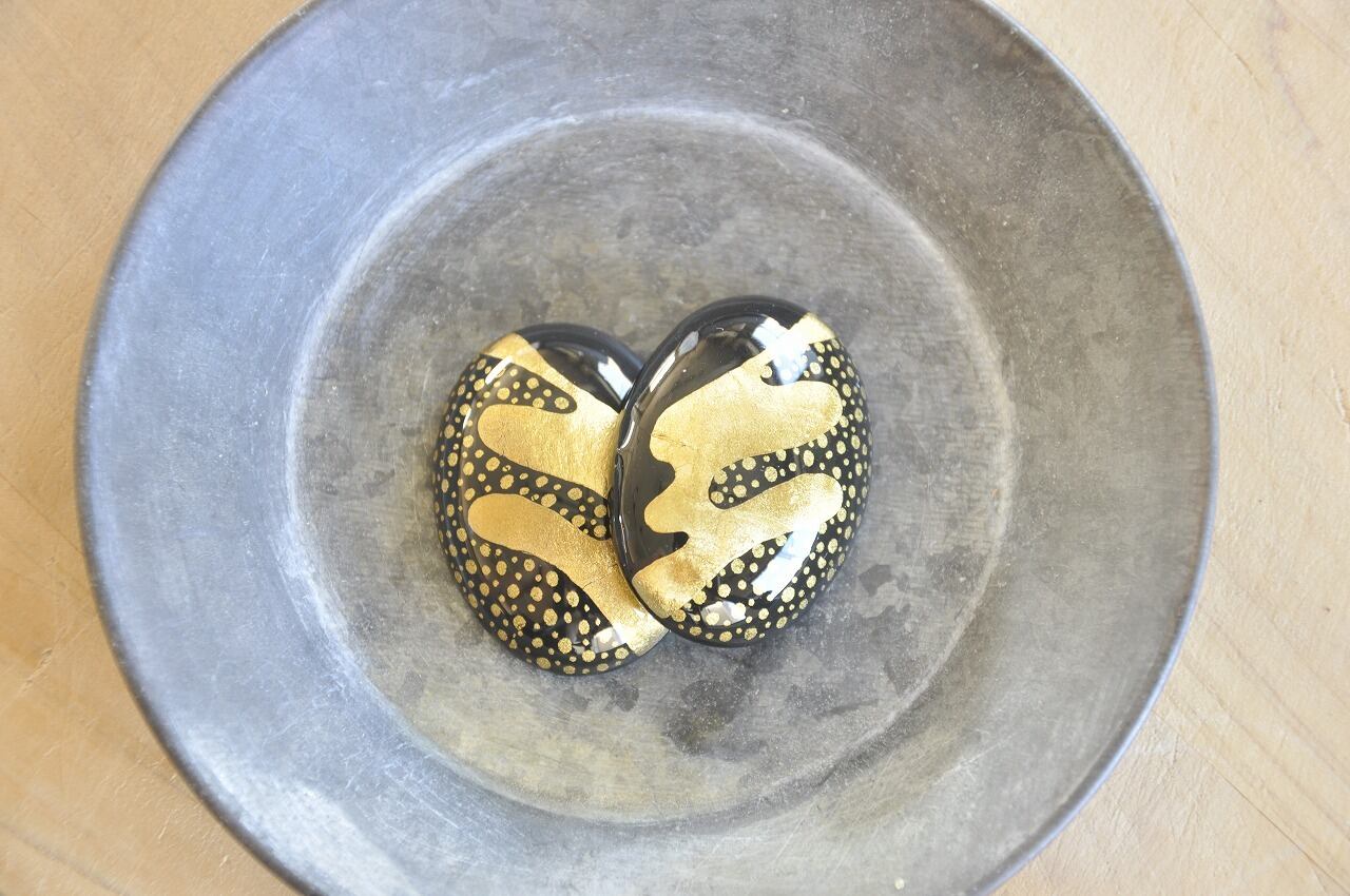 ❰再販❱f - 20 ゴールドシリーズ1 うねり(くろ×金)40×30mm