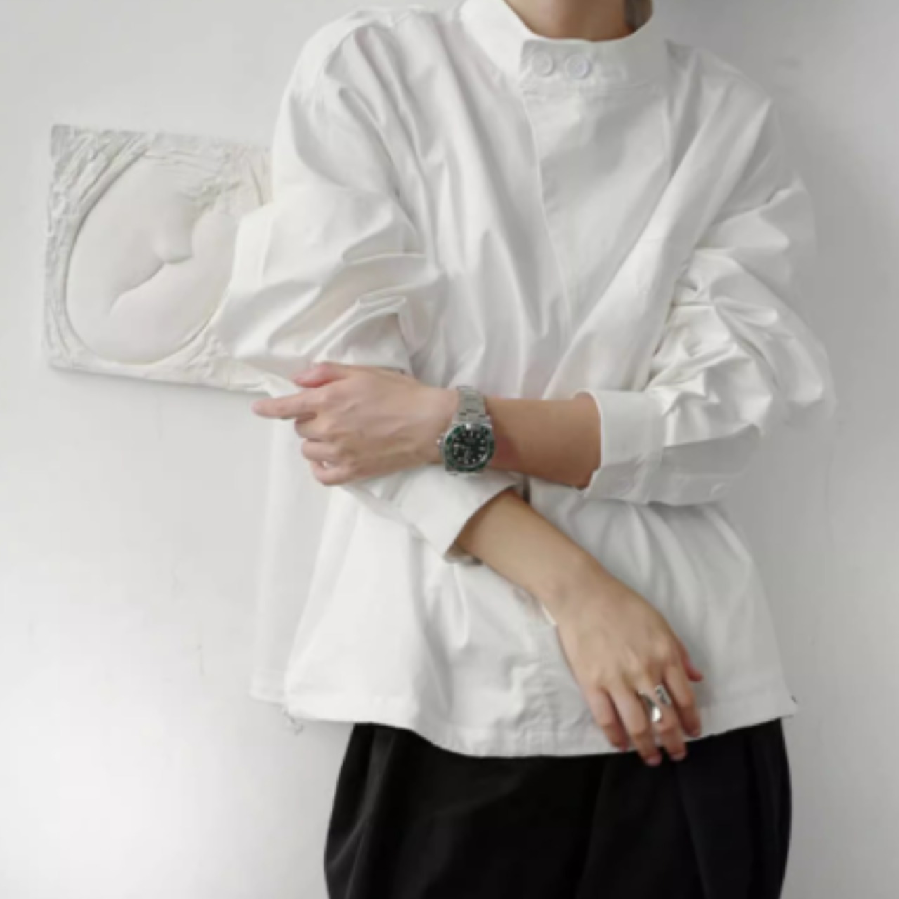 フロントジップ スタンドカラーシャツ　TB1727・画像10