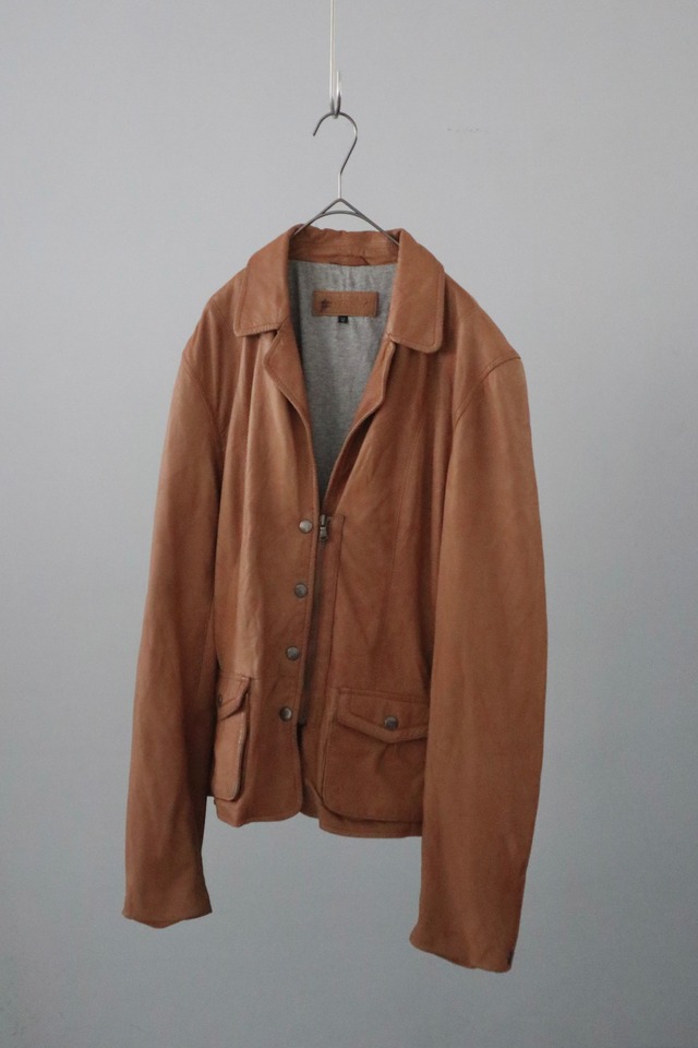 Euro camel leather tailored jacket