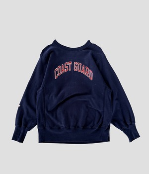 -Champion- Vintage 80s M COAST GUARD Reverse Weave Sweat made in USA