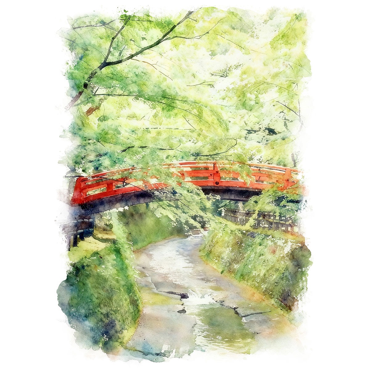 絵画 日本 風景画(街並み) 京都 北野天満宮 インテリアアート額付き 