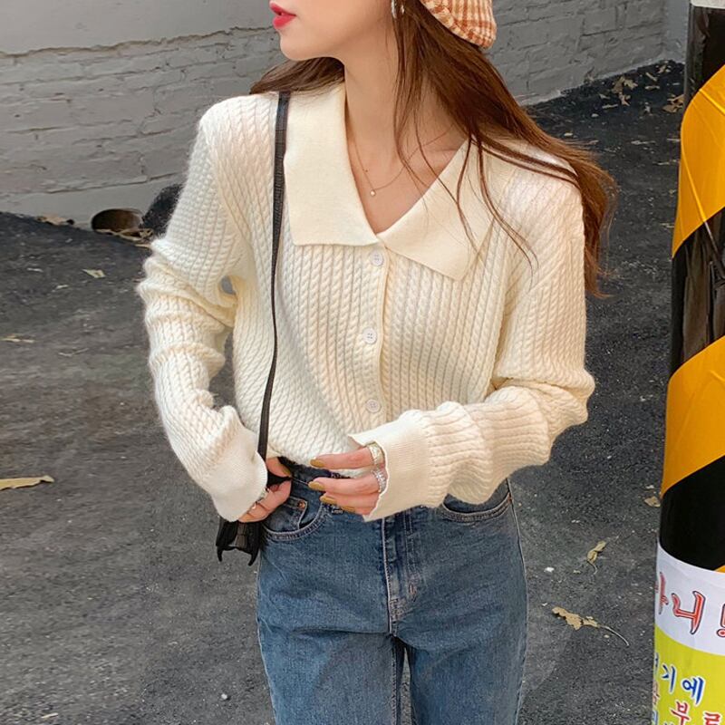 ショートセーター コート スプリングオータムカラーニットカーディガントップス ロング 春物 秋物 スーパーモール64740727261