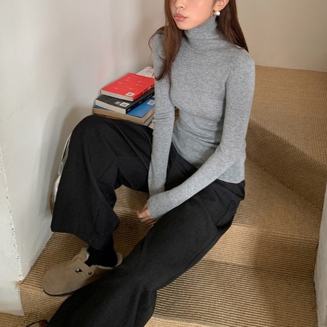 スリムフィットハイネックニット 4color [am03429]