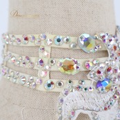 社交ダンス 衣装 スタンダードドレス ワンピース ドレス スタンダード デモ パーティ 発表会 THE GRACE フロート レース チュール 綺麗 ホワイト系 フロート付き ふわふわ おしゃれ 高級感 モダンダンス ドレスアップ エレガント