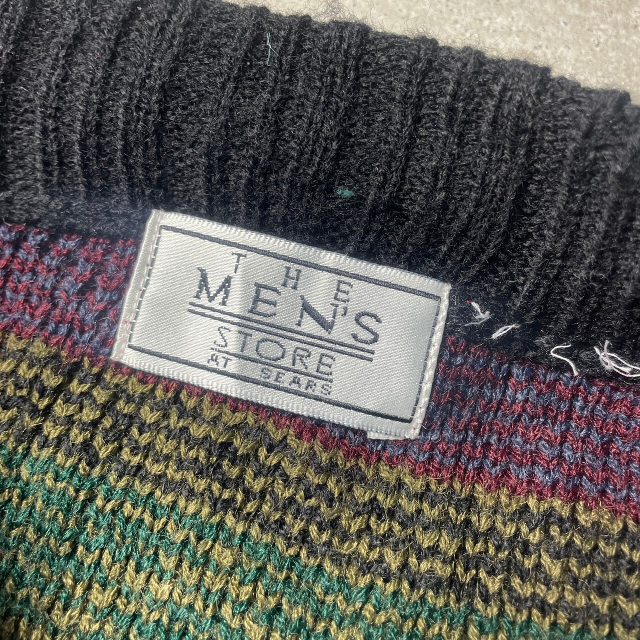 90年代 THE MEN'S STORE at SEARS シアーズ 総柄 アクリルニット