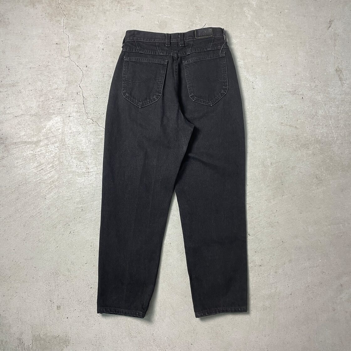 80年代 USA製 Lee リー ブラックデニムパンツ テーパード ハイウエスト 