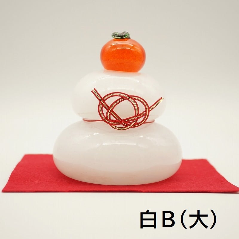 鏡餅（大）【琉球ガラス工房 雫】 | やちむんと琉球ガラスなどのうち