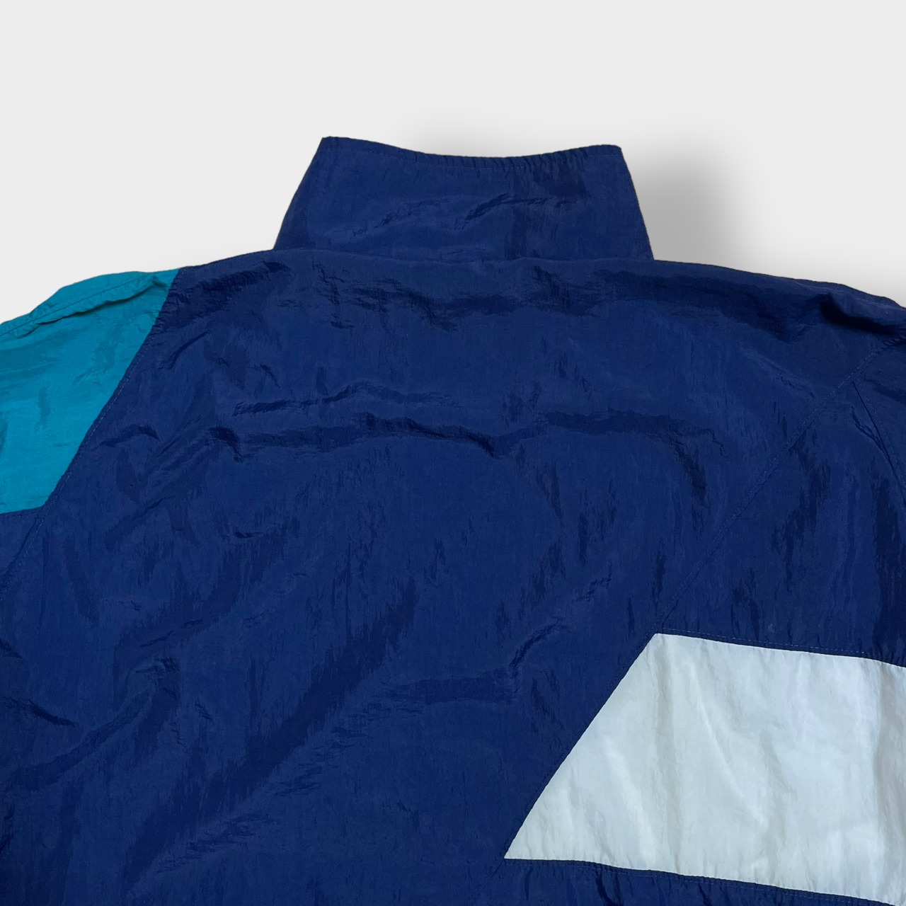 puma 90s ナイロンジャケット ブルゾン ジャンパー マルチカラー 切替 クレイジーパターン ワンポイント 刺繍 ロゴ  XL ビンテージ プーマ US古着