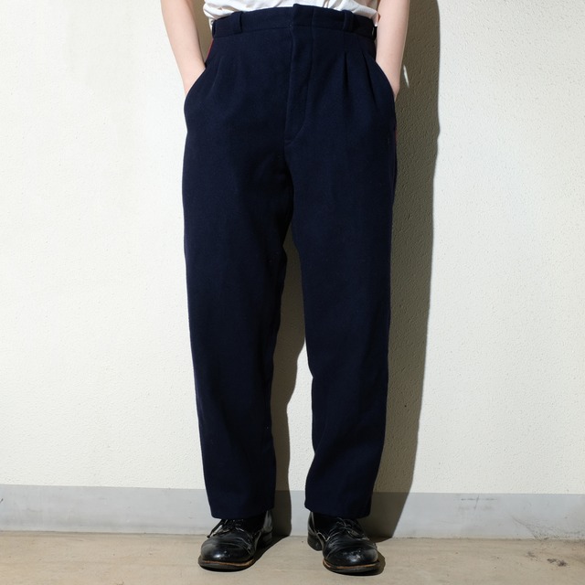 Unknown 2 tuck side lined wool slacks 実寸34×29