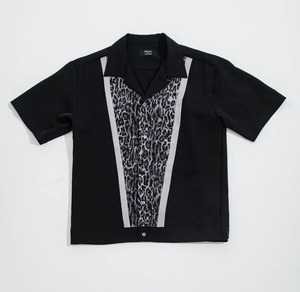 ORATA / rocka leopard half sleeve shirt-BKGREY-ロカビリーシャツ