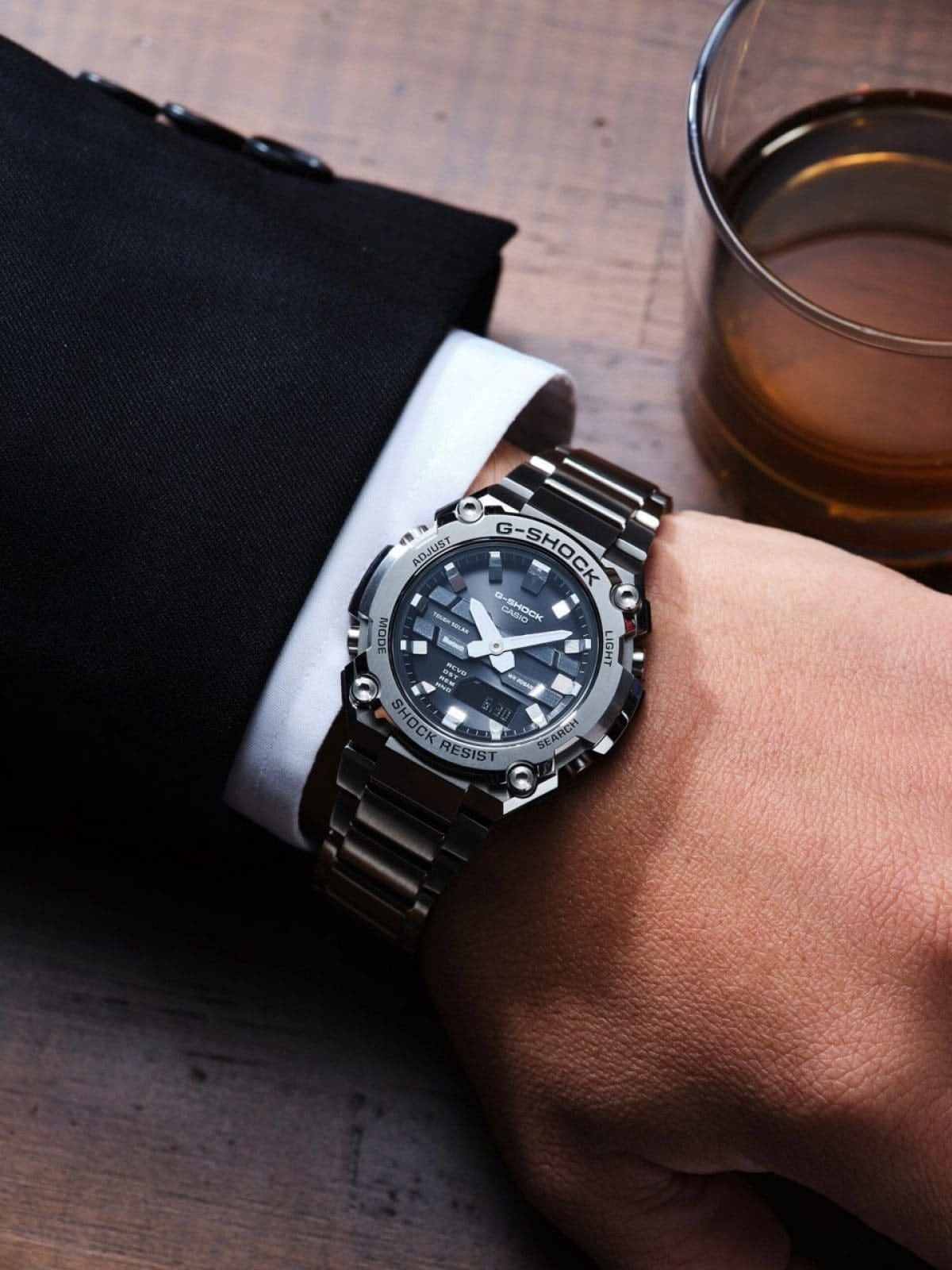 国内正規品 CASIO G-SHOCK カシオ Gショック G-STEEL メタルベゼル アプリ対応 Bluetooth メンズ腕時計 GST-B600D-1AJF