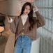 ✞ ウィンタースタンダードVネックショートニットカーディガンセーター コート ジャケット 大人女子☆ レトロ 冬物 ✞ゴスロリ SM ミリ 甘ロリ クラロリ 和ロリ エレガント 黒ロリ 姫ロリ 華ロリ BB-BB32132834603