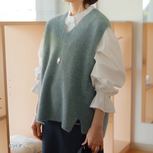 C.T.plage（シーティー・プラージュ）　ラクーン＆フォックス　アンチスタティク　ルーミーニットジレ