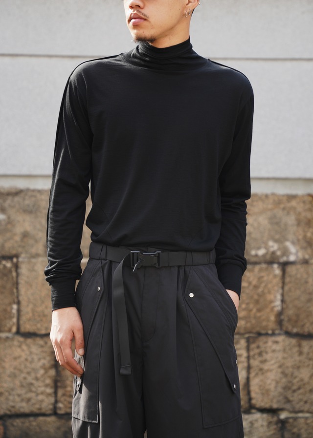 D.Nart.Ampta 25AW wool mock neck shirt / Black