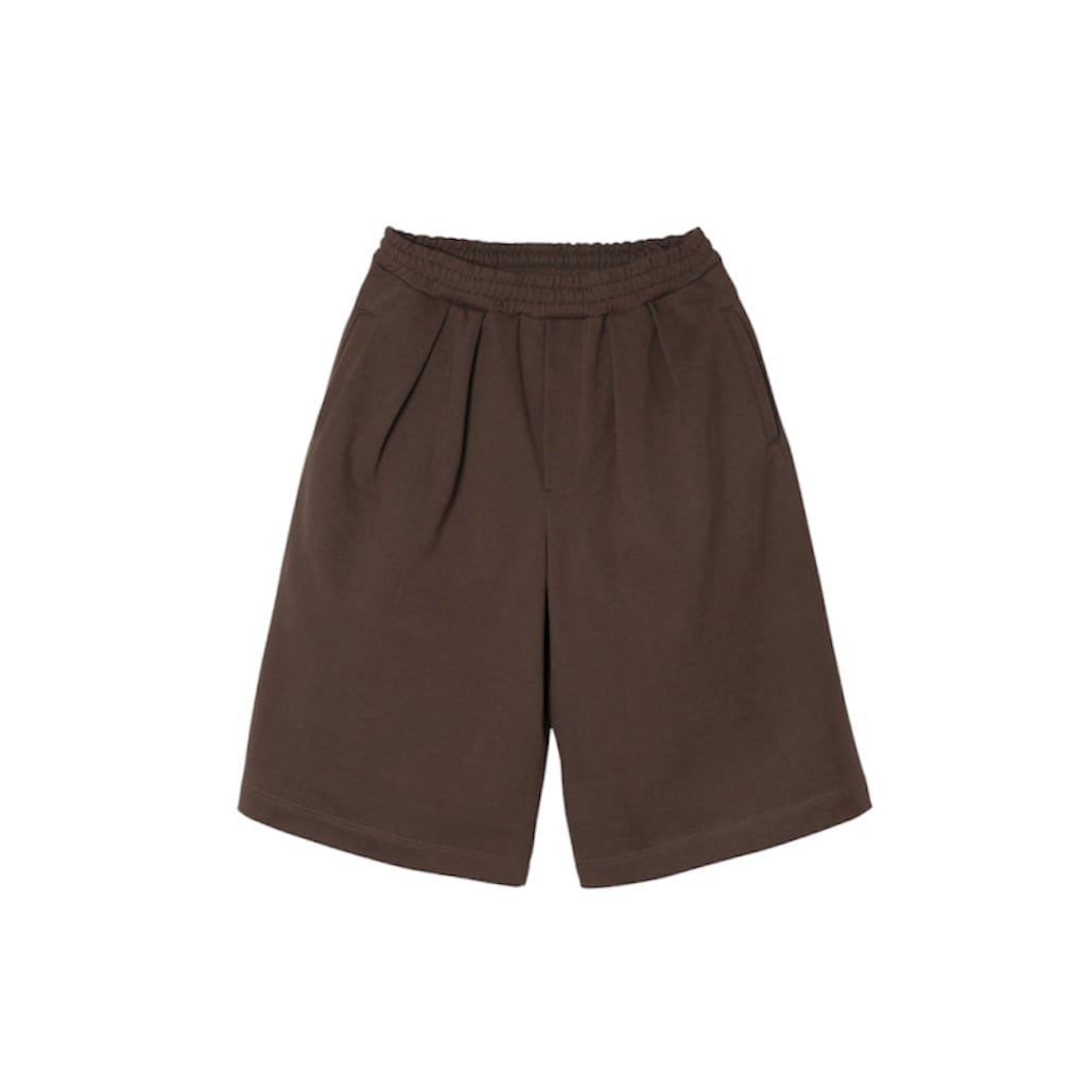 ROTOL / TUCK HAKAMA sweat shorts / brown