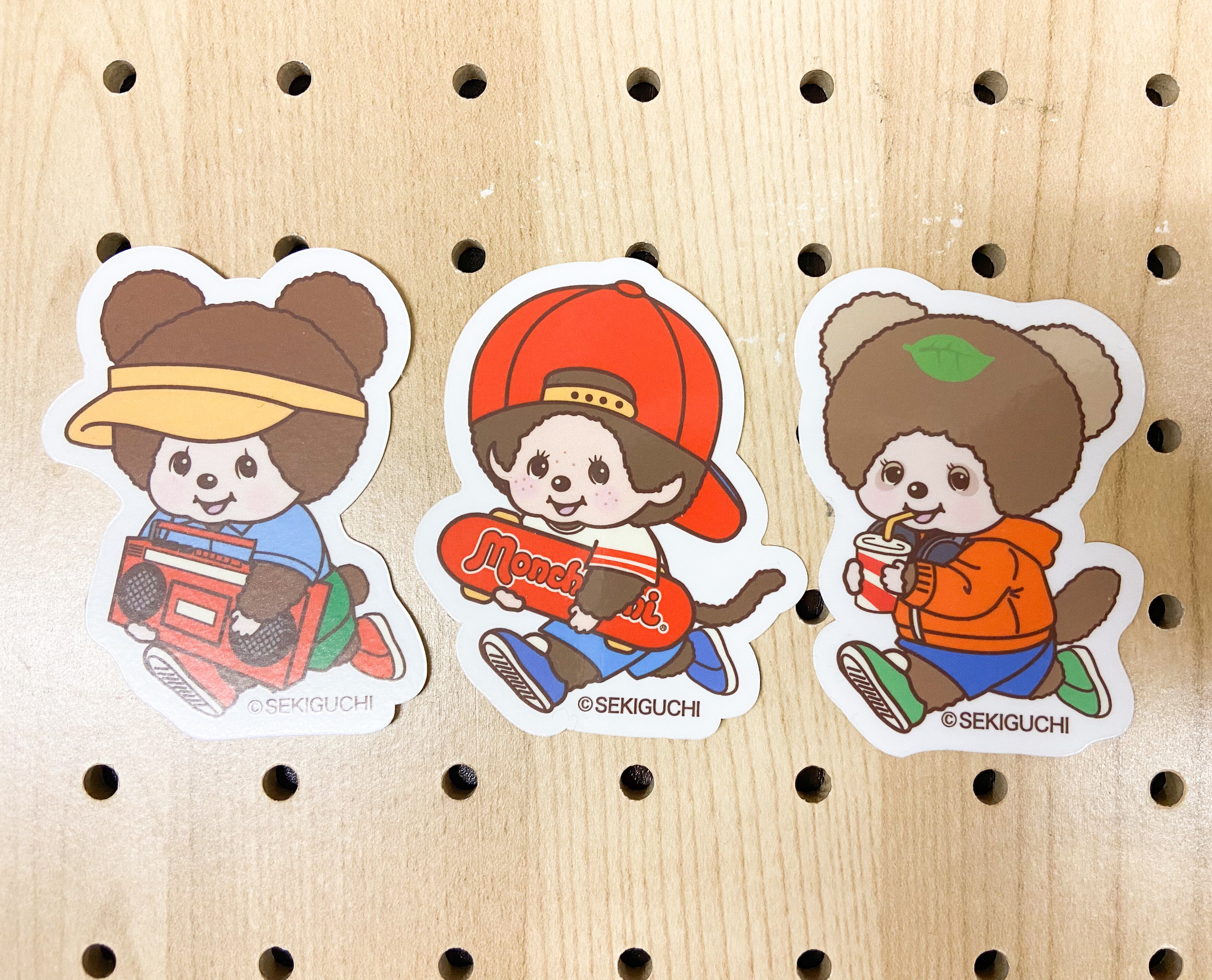 レトロストリート モンチッチ 耐水クリアステッカー 3枚セット