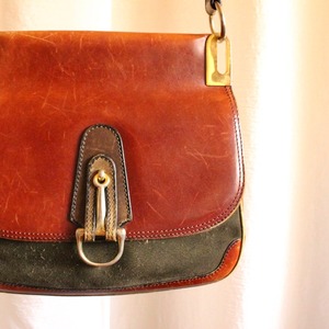 leather × suede shoulder bag