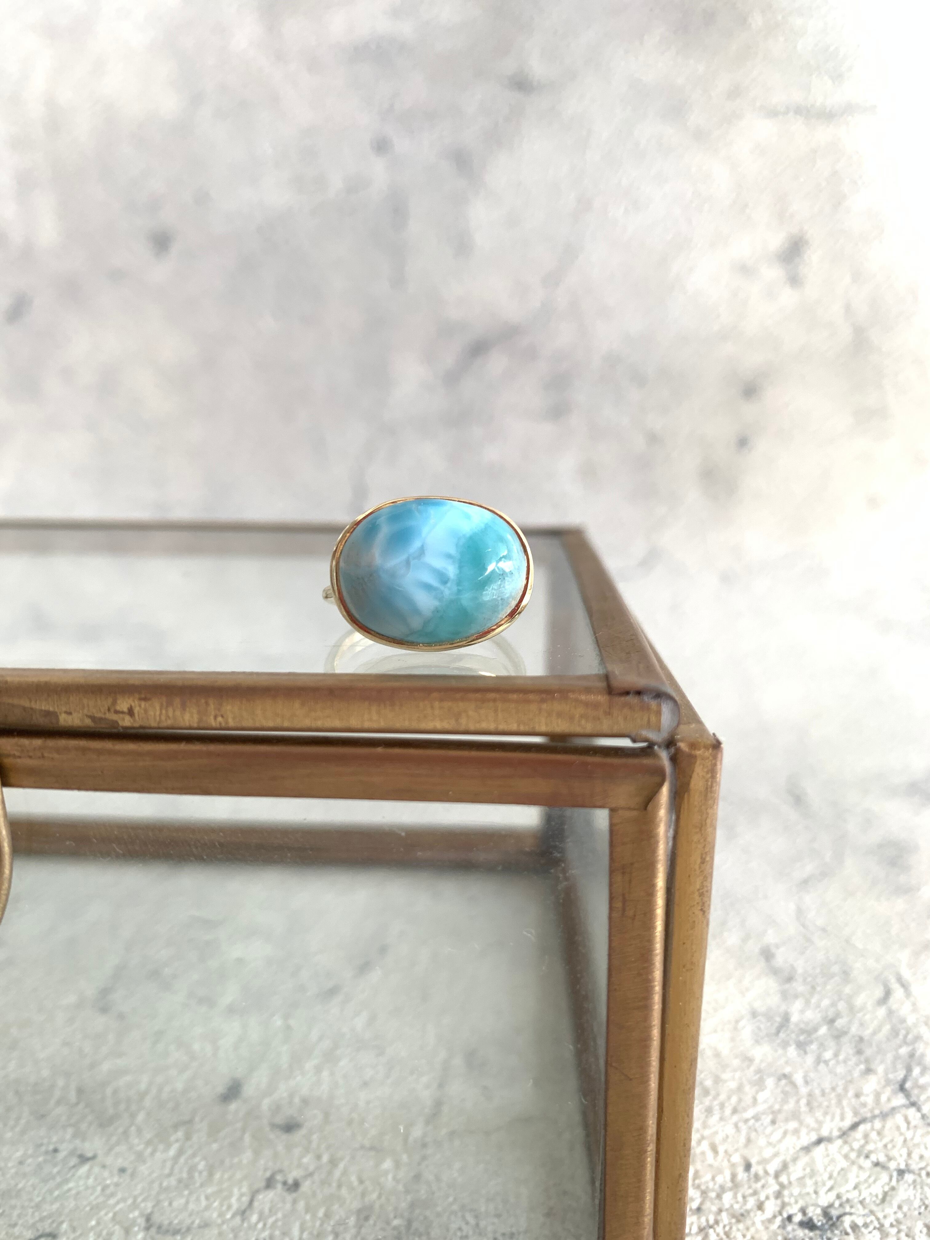 ラリマー大粒リング #10.5 | 上品なアクセサリー | こだわり素材