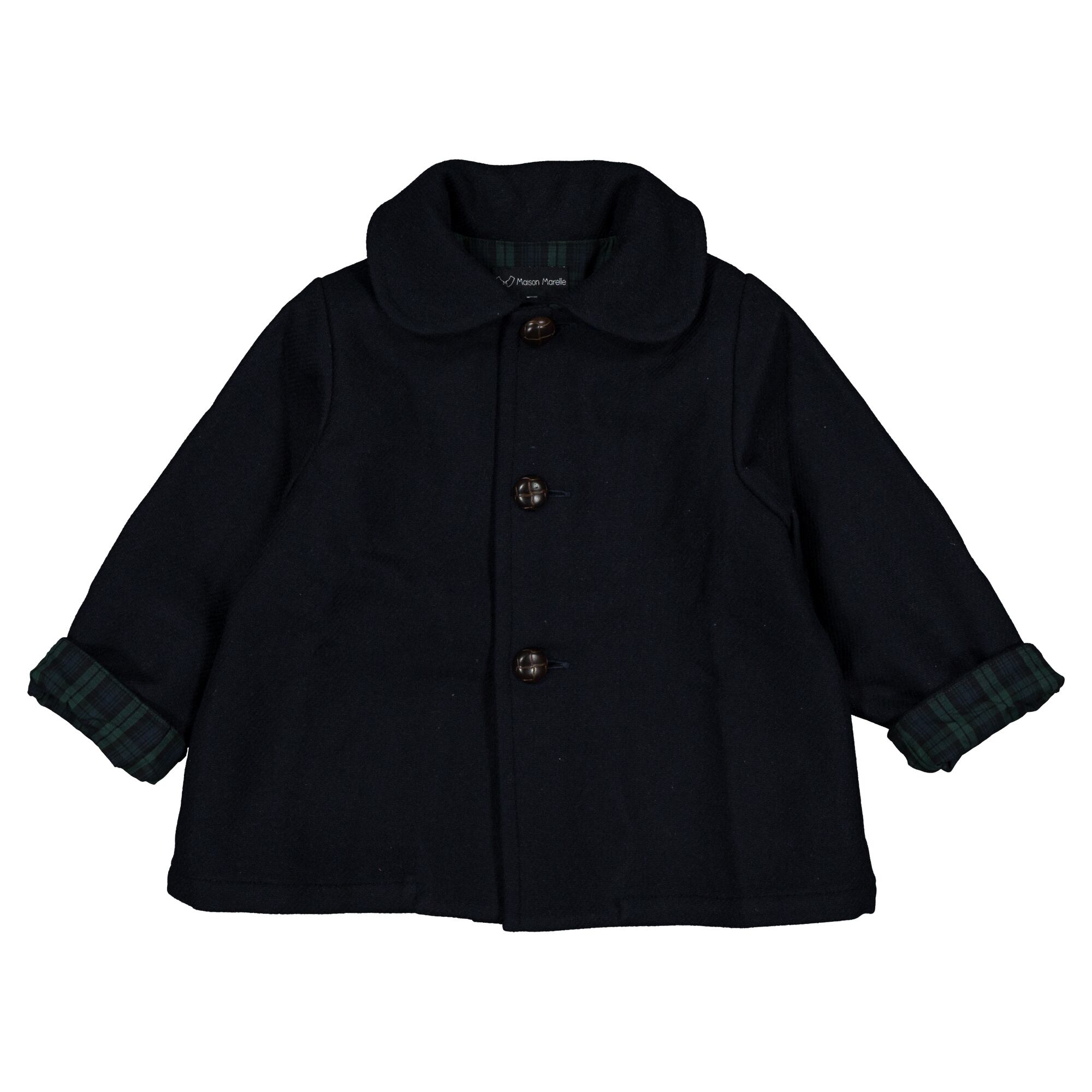 【予約/送料無料】5y-8y / Coat amovible cape DARCY- blue mostly wool / Maison Marelle