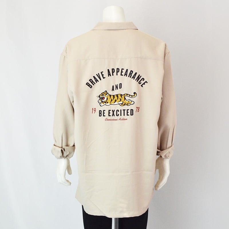 【大きいサイズ】POWER TO THE PEOPLE|虎刺繍シャツ|パワートゥーザピープル メンズ 6501718 オフホワイト