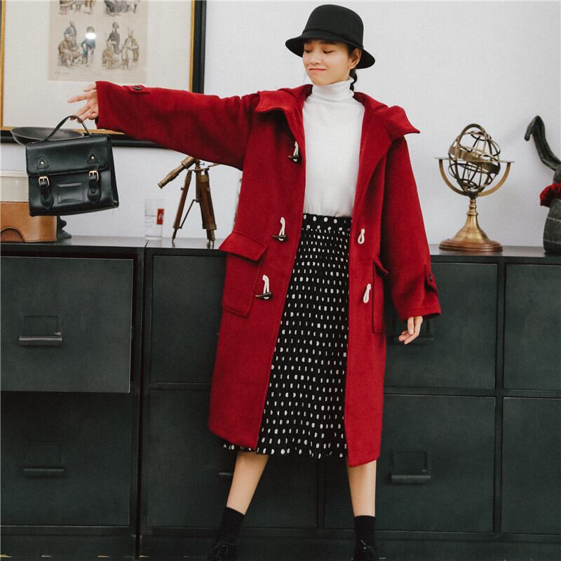 Christina Han ダッフルコート　レッド Christina Han ダッフルコート レッド Christina Han ダッフルコート