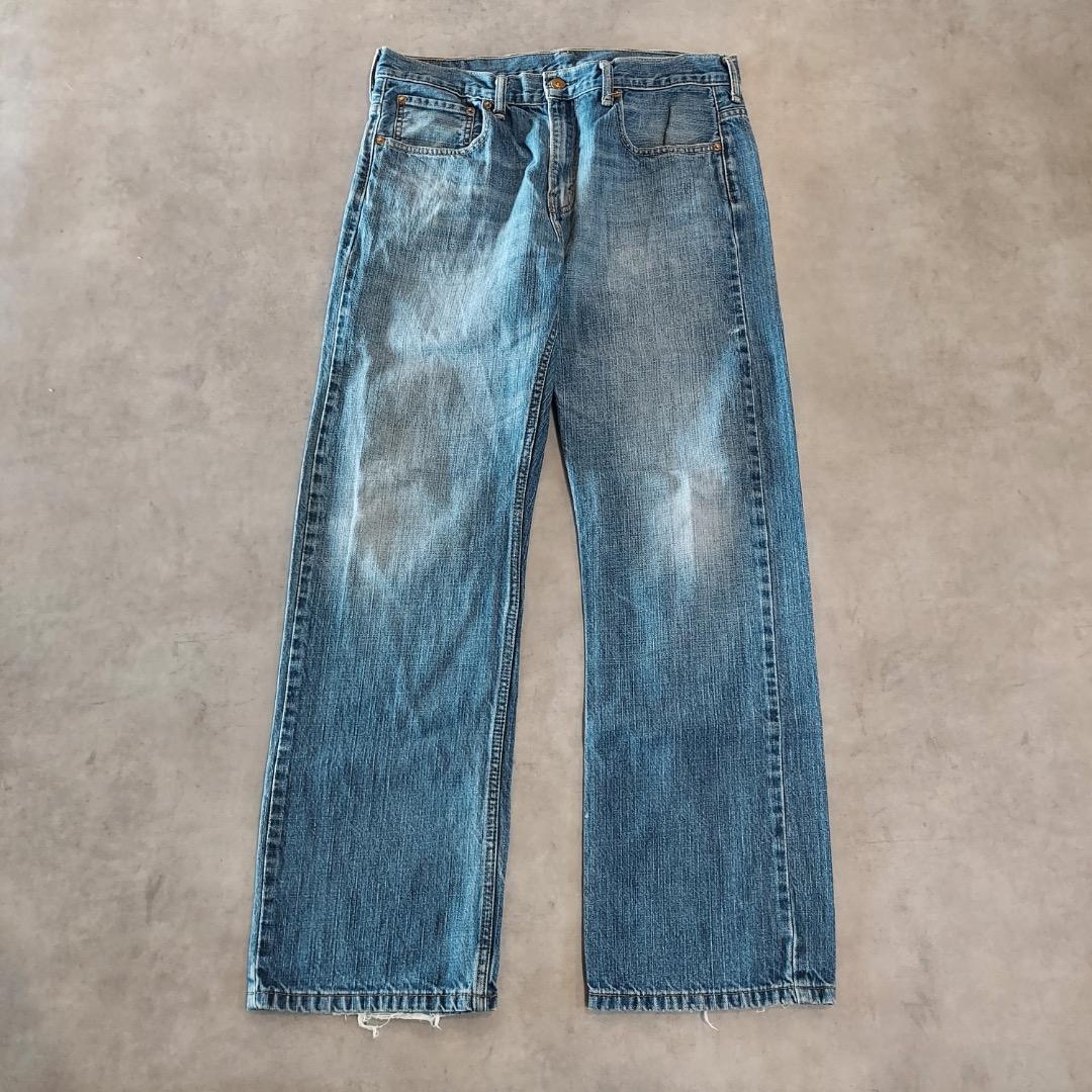 リーバイス569 Levis W32 ワイド バギー 青 古着 ヒゲ 21676