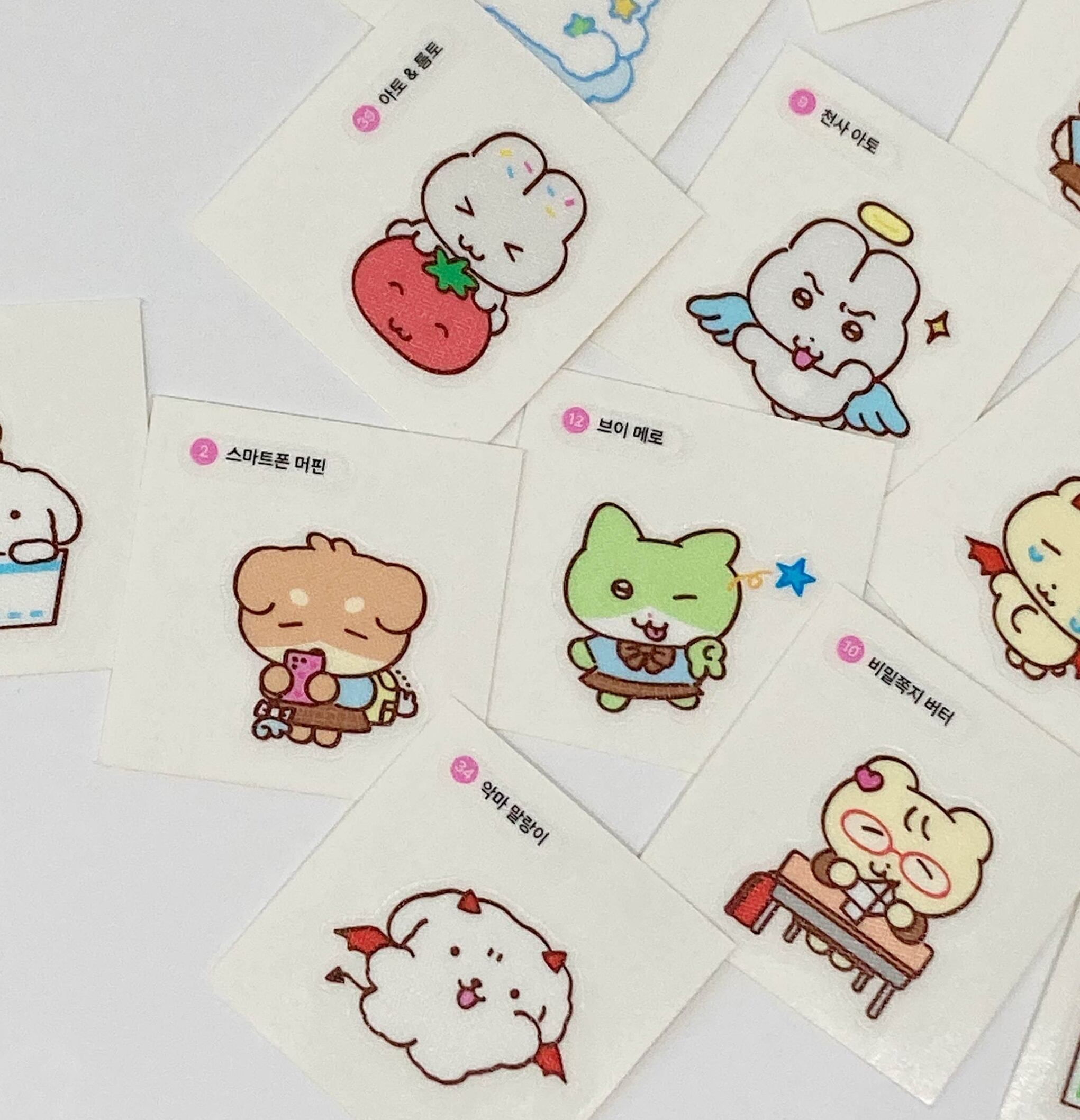 ジャガイモ研究所 トレカ ステッカー 韓国 ポップアップ 購入特典 ① HOOKKA HOOKKA STUDIO × HEEHEECLUB] フフヒヒ 貼ってはがせる PVC