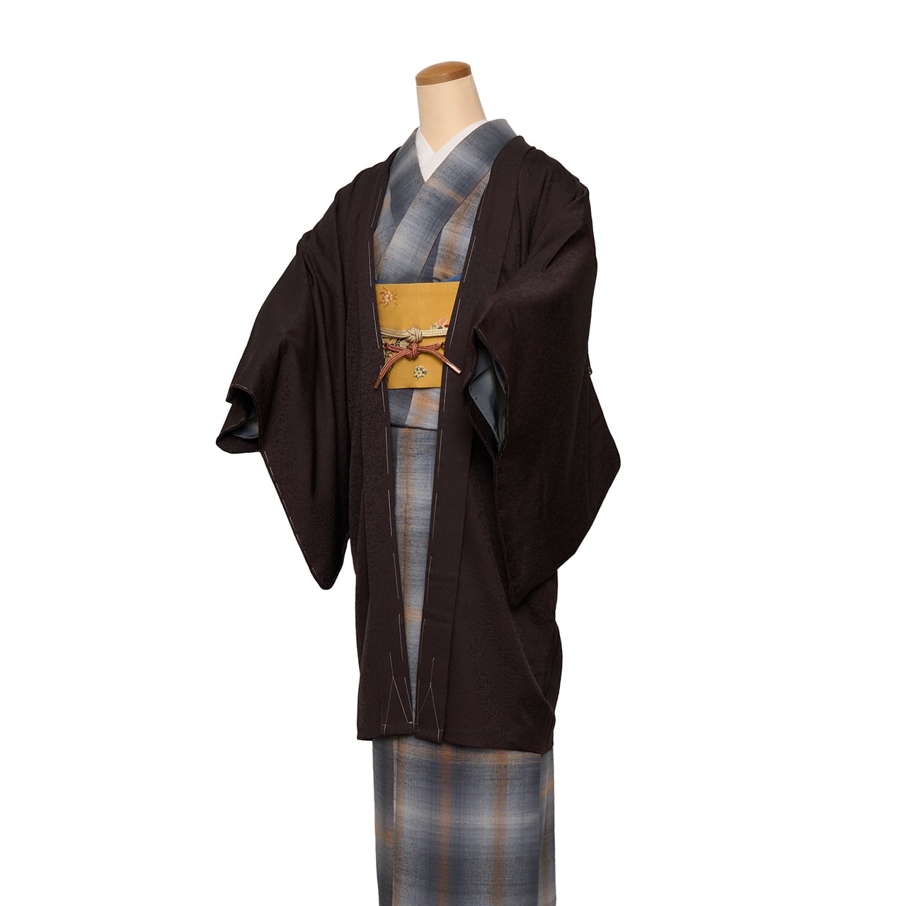 A23 新品未使用　全通袋帯　引箔　ゴールド花　リバーシブル　丸見屋　美品 平和屋着物▽六通柄袋帯 唐織 吉祥草花文 金糸 引箔 正絹 逸品