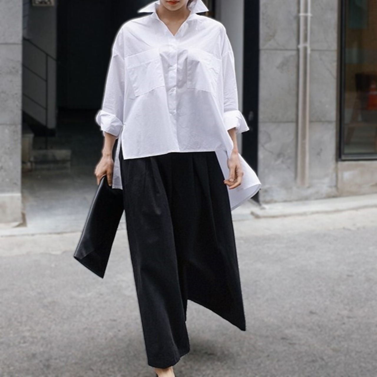 Back Long Loose Shirt / バック ロング ルーズ シャツ