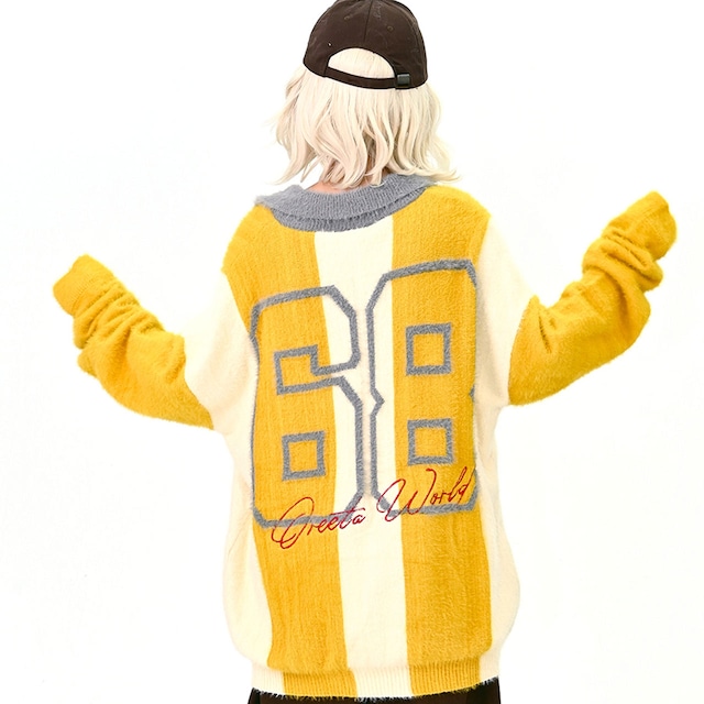 ポップカレッジテイストルーズボーダーニット 2col R01250