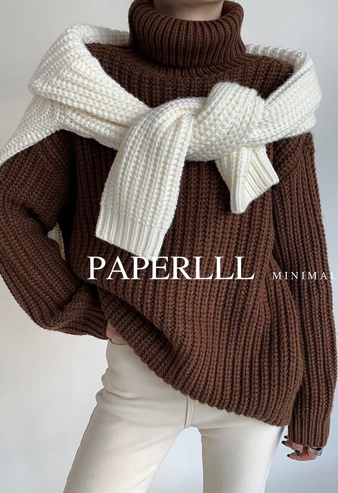 ざっくりタートルニット  AJ1079-8115