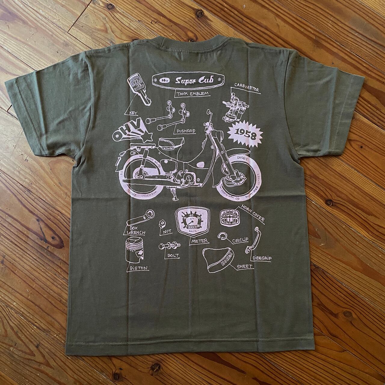 ホンダ ハンターカブ CT125 Tシャツ プリント Lサイズ オリーブ