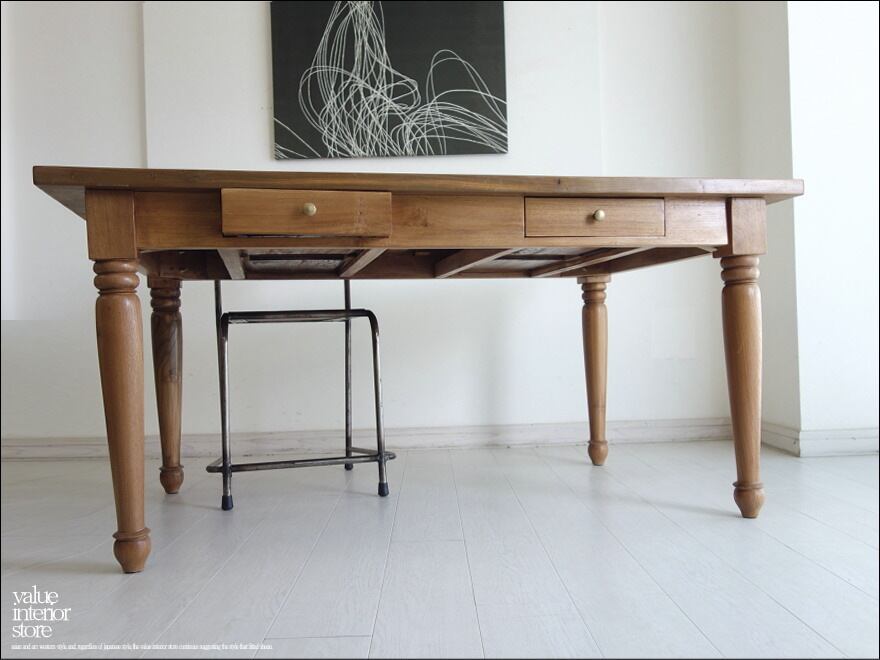 「 ホッタ様 サイズオーダーテーブル 」チーク無垢材 オールドチークテーブルh/1 ダイニング デスク 机 古材家具 什器 無垢材家具 150cm 送料無料 三大銘木