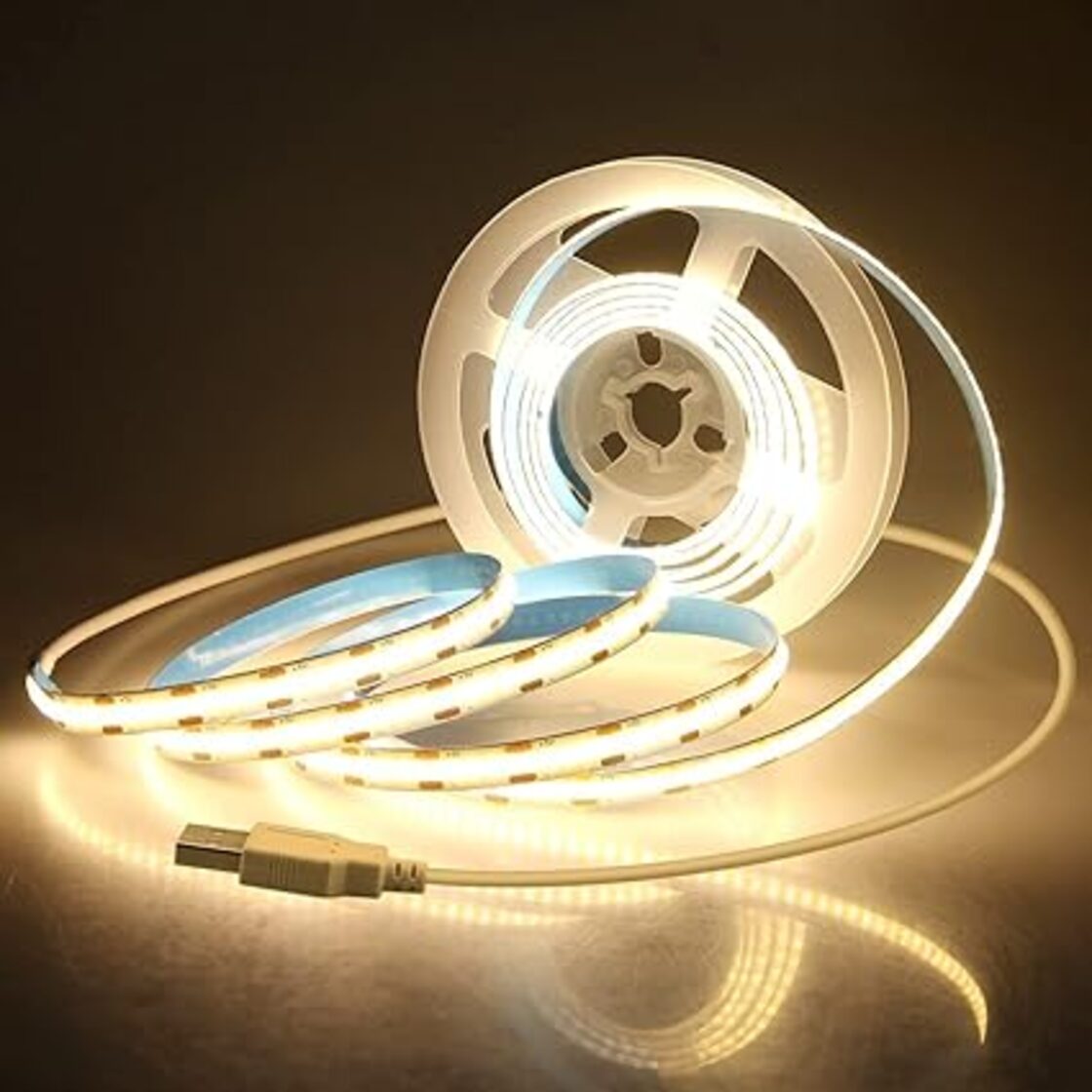 ALITOVE COB テープライトUSB ledテープ 5V 2M 320Leds/M 3000K電球色 