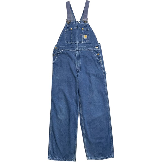 《実寸 W36L29》 Carhartt カーハート デニム オーバーオール ブルー no.7907