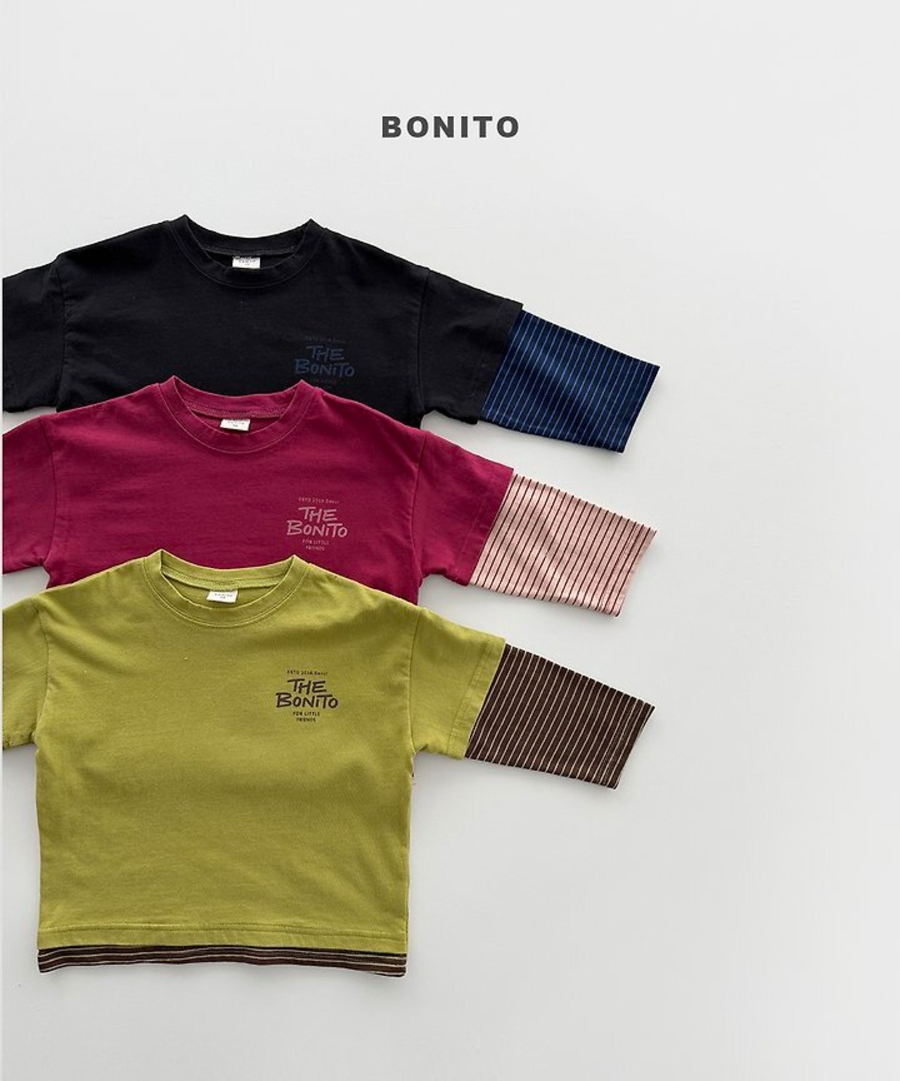 韓国子供服 / BONITO / 26Autumn / レイヤード風半袖Tシャツ / 秋服 *12M~JM *