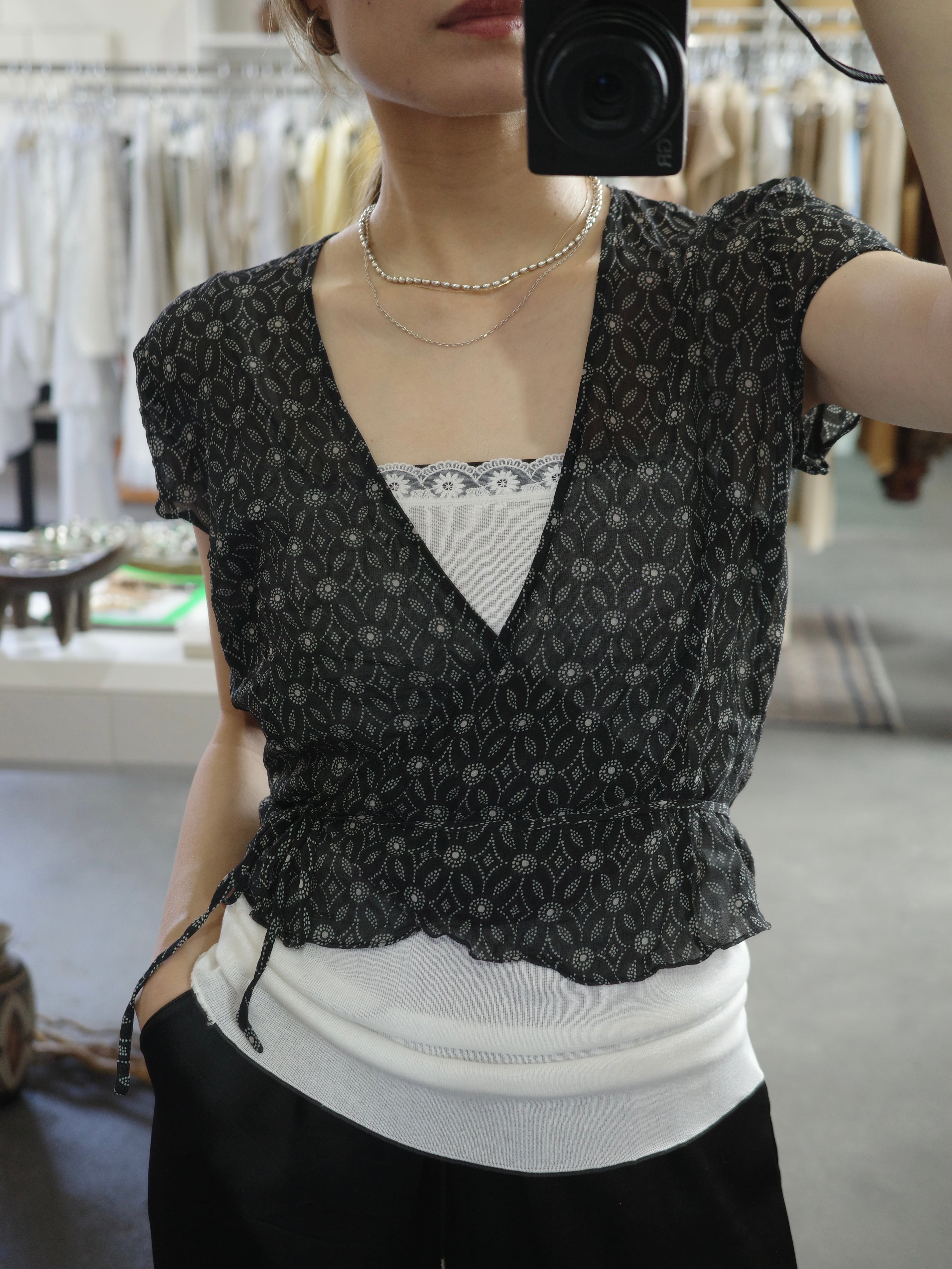 <vintage> cachecoeur design silk tops