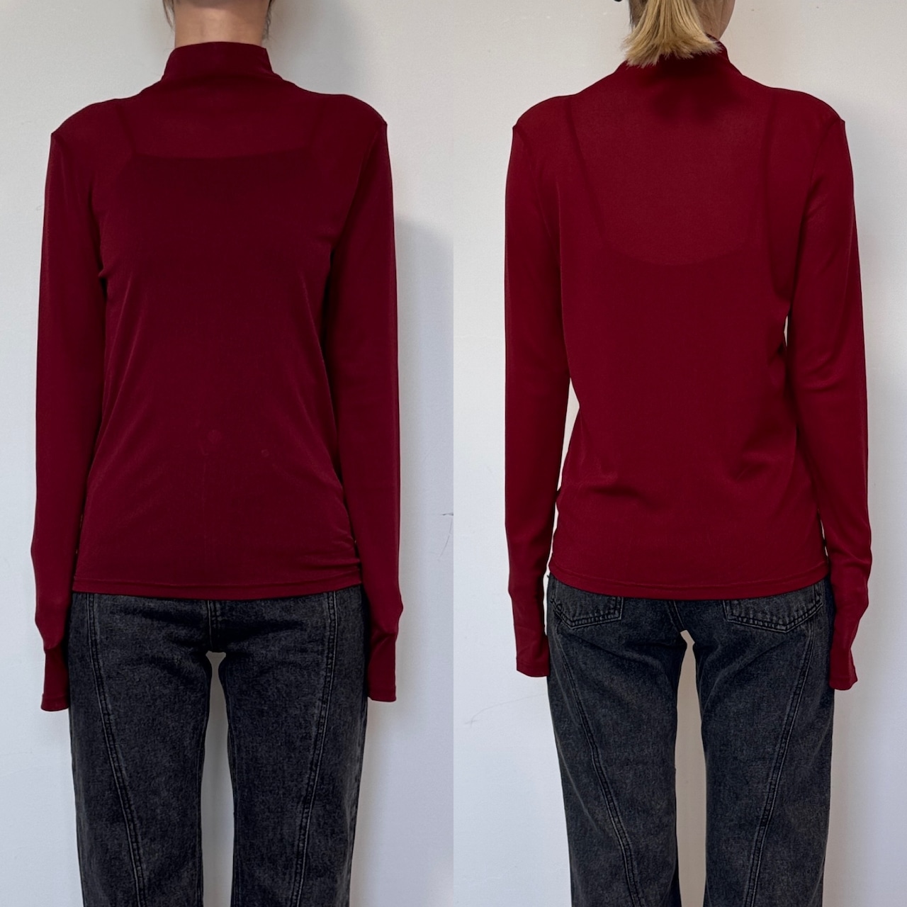メッシュシアーボトルネックPO/レッド