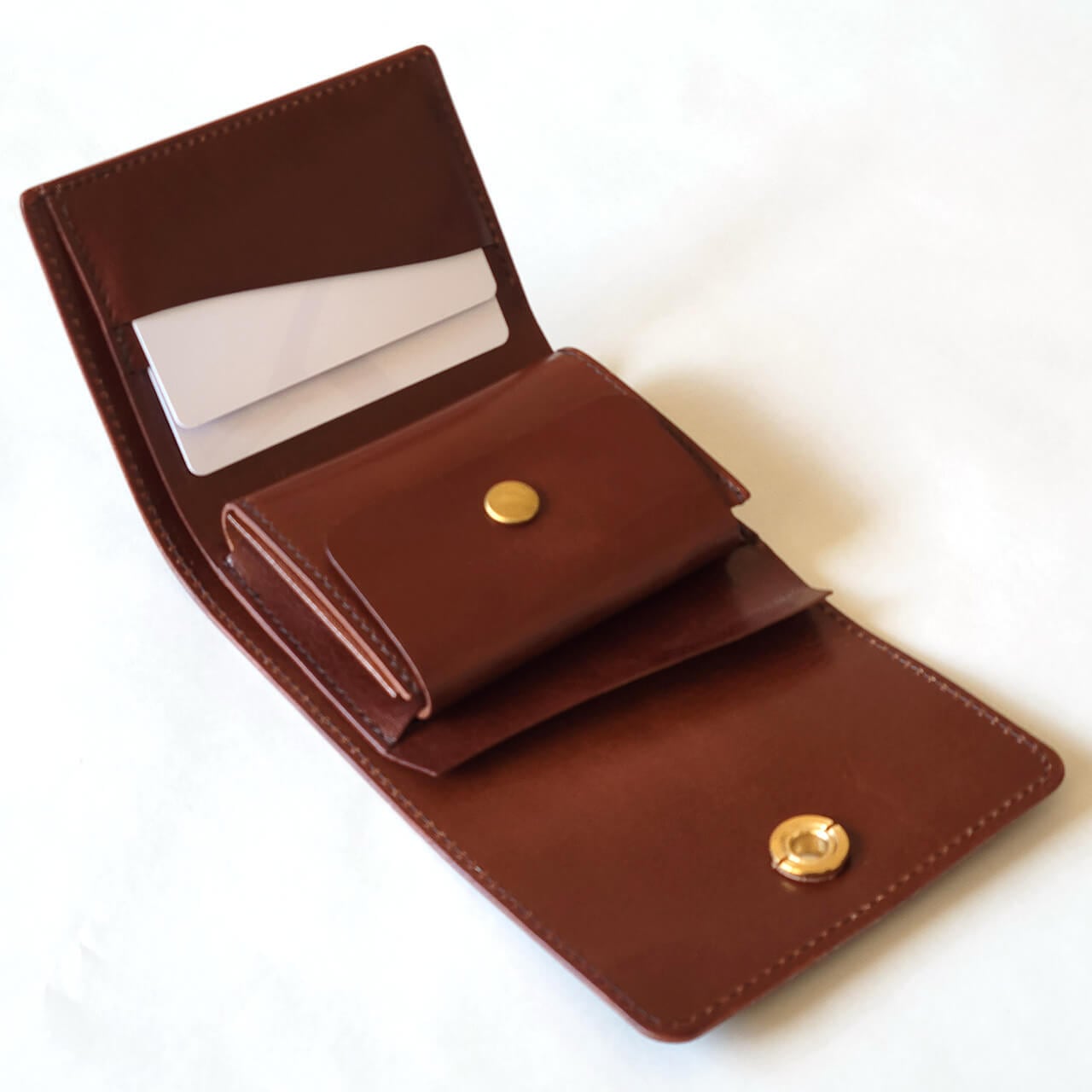 【ゆーいん】オコシ金具の三つ折り財布 受注製作】 左利き用 少しレトロなオコシ金具ミニ財布 三つ折り財布