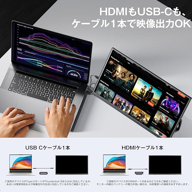 KEEPTIME ワイヤレス モバイルモニター 15.6インチ 1920*1080 モバイル