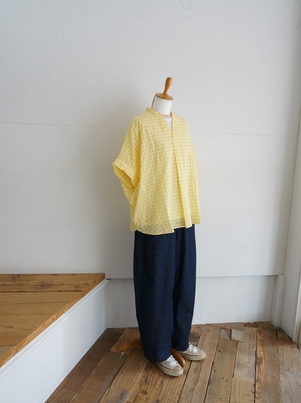 NATURAL LAUNDRY 先染シャーリング ファーマーシャツ NATURAL LAUNDRY ナチュラルランドリー 先染めシャーリング ボール